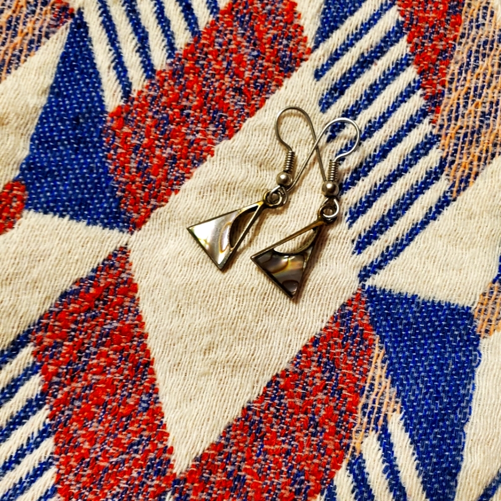 Elegant Silver Abalone Earrings